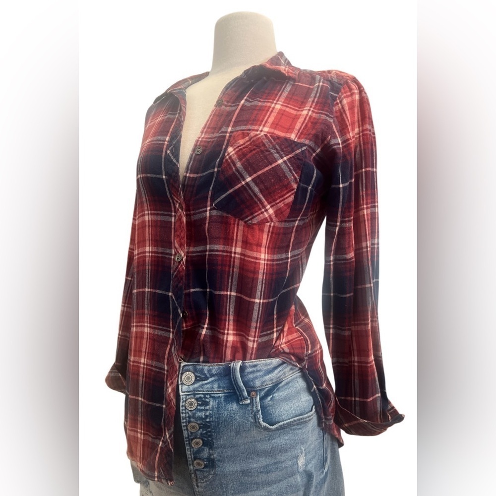 Sonoma Red and Blue Plaid Button Down Shirt